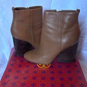Tory Burch Tan Leather Ankle Booties